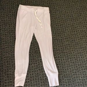 Lounging waffle pants.